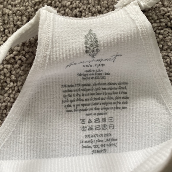 Free people happiness runs cropped tank top white Sz xs/s - Picture 3 of 5